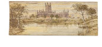 (FORE-EDGE PAINTING.) The Holy Bible, containing the Old and New Testaments, with a few Select Notes and Embellished with Engravings.